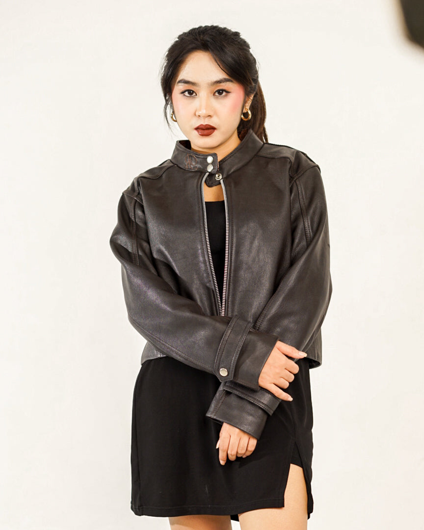 NASCENT 5.0 | Dark Brown Leather Jacket for Women