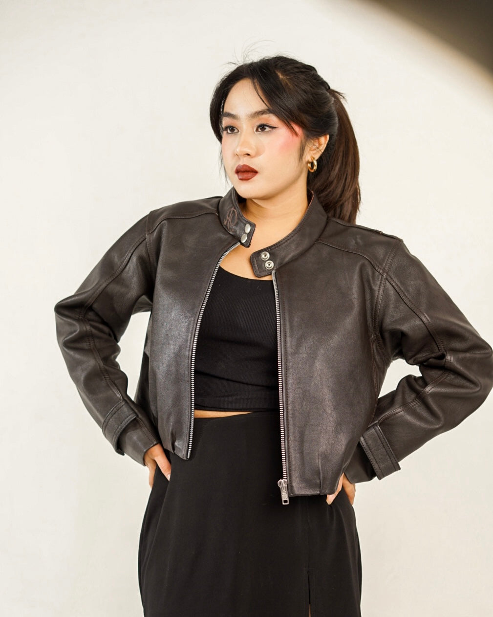 NASCENT 5.0 | Dark Brown Leather Jacket for Women